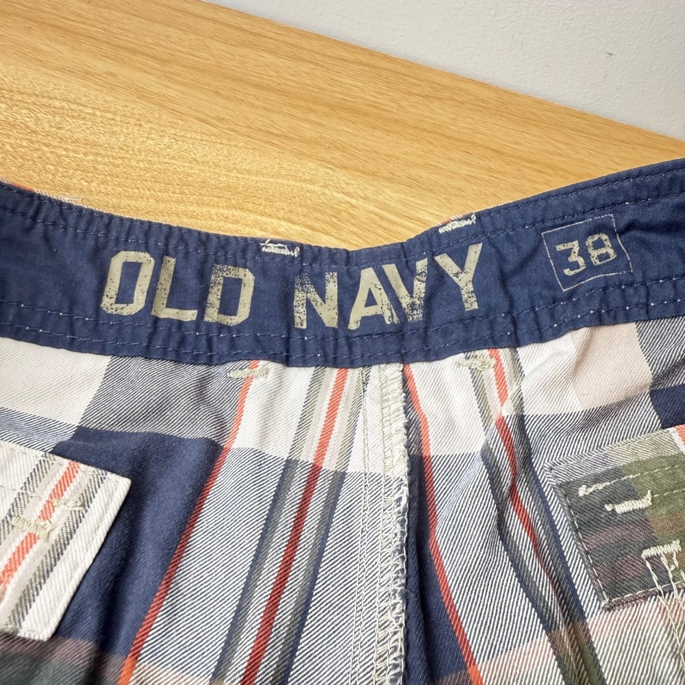 Y2K Old Navy Madras Preppy Plaid Cargo Shorts Mens 38‎ Gorpcore Summer Casual - Picture 4 of 15